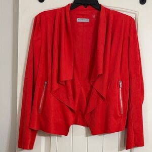 bagatelle Red Open-Front Draped Blazer Jacket Size L